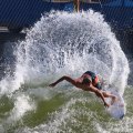 A surfer practices earlier in the week.